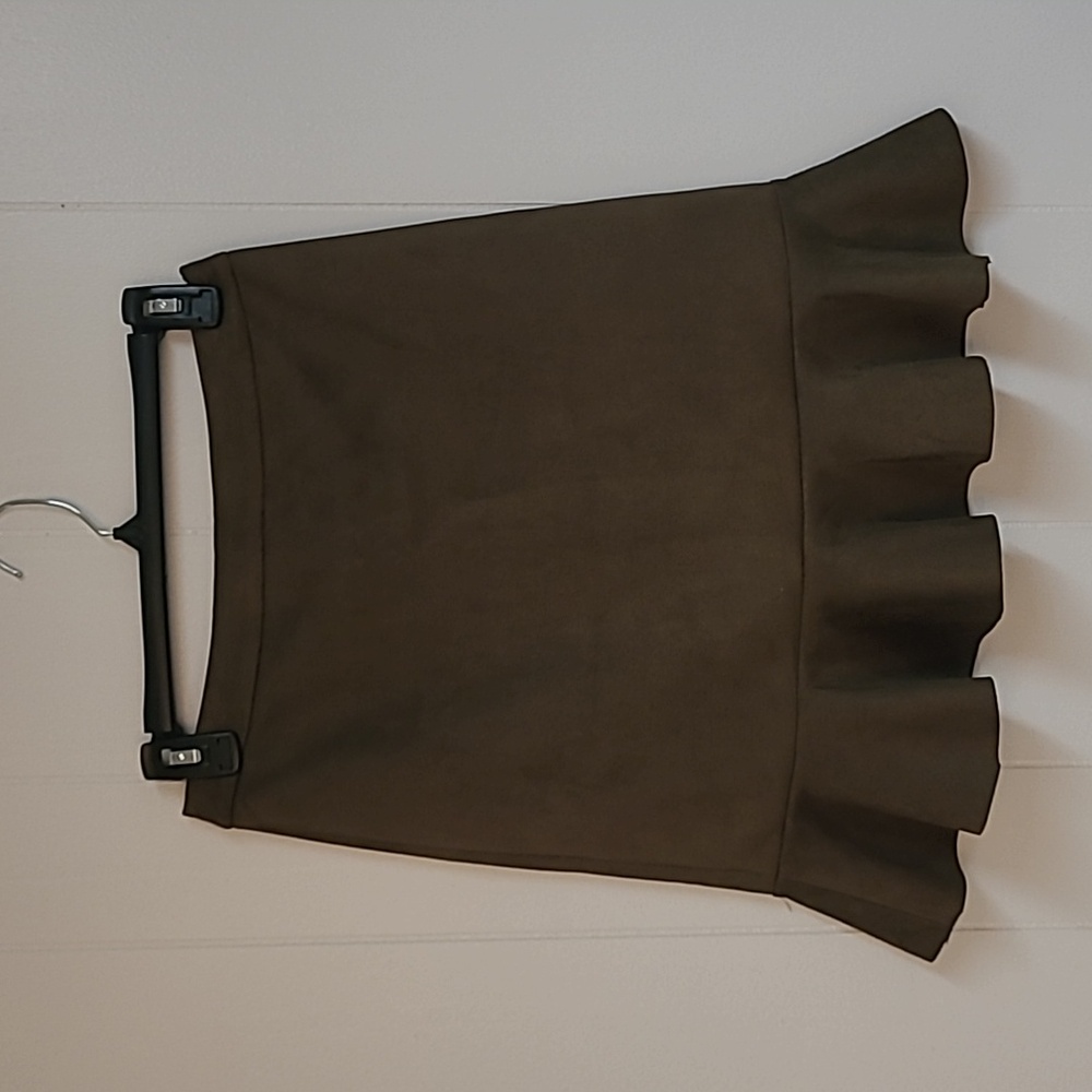 Milly Skirt w/ Ruffle Girl's Youth Dark Olive Green Size 14 Made in USA